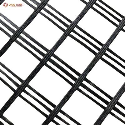 Στερεοποίηση οδικής επιφάνειας Bi-Axial Polyester Geogrid Κατασκευασμένο από 80-80 υλικό PET σε κίτρινο