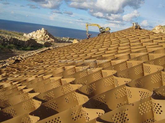 Παραδοσιακό σχεδιασμό Ενίσχυση εδάφους Γεωγραφικό πλέγμα Υλικό HDPE Γεωκύτταρα Χαλίκι για πεζοδρόμιο