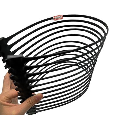 Χαμηλό μαύρο 220kN PP HDPE μονοάξιο γεωγραμμάτιο για τοίχους και δρόμους 50m