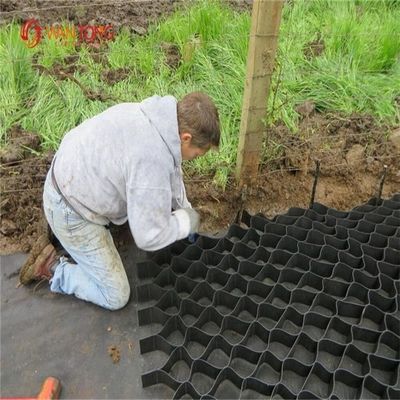 330 mm-1000 mm Απόσταση συγκόλλησης HDPE Geocell Gravel Grid για την προστασία δρόμων και πλαγιών