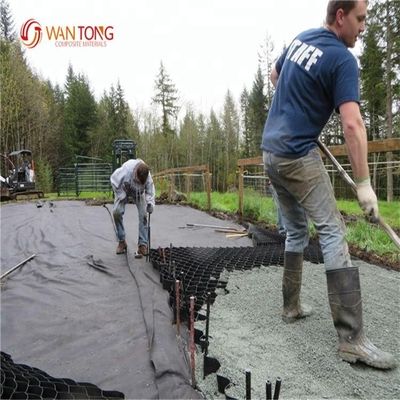 330 mm-1000 mm Απόσταση συγκόλλησης HDPE Geocell Gravel Grid για την προστασία δρόμων και πλαγιών