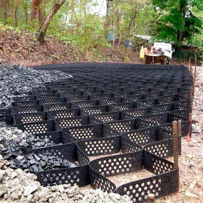 330 mm-1000 mm Απόσταση συγκόλλησης HDPE Geocell Gravel Grid για την προστασία δρόμων και πλαγιών