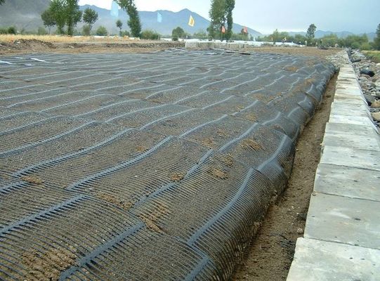 PP/HDPE Μονοάξιο πλαστικό γεωγραμμάτιο για τοίχο στήριξης υψηλής αντοχής CE/ISO9001 Εγκρίθηκε