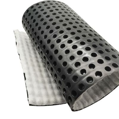 8 mm ύψος HDPE PP μη υφασμένο σύνθετο φύλλο αποστράγγισης με σωληνάρια/πίνακα αποστράγγισης