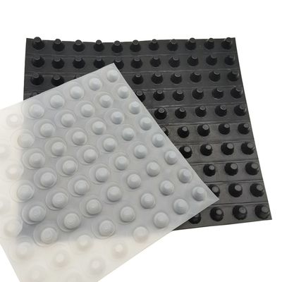 8 mm ύψος HDPE PP μη υφασμένο σύνθετο φύλλο αποστράγγισης με σωληνάρια/πίνακα αποστράγγισης