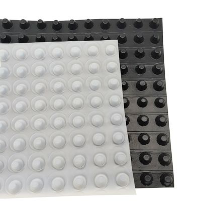 8 mm ύψος HDPE PP μη υφασμένο σύνθετο φύλλο αποστράγγισης με σωληνάρια/πίνακα αποστράγγισης