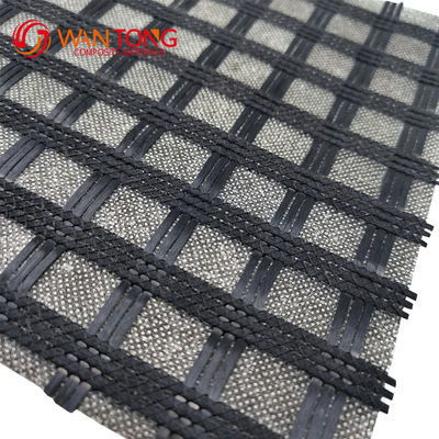 80kn 120kn Επίδραση ελαστικότητας Biaxial/Uniaxial Polyester Pet Geogrid για κατασκευή δρόμων