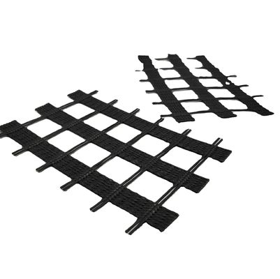 80kn 120kn Επίδραση ελαστικότητας Biaxial/Uniaxial Polyester Pet Geogrid για κατασκευή δρόμων