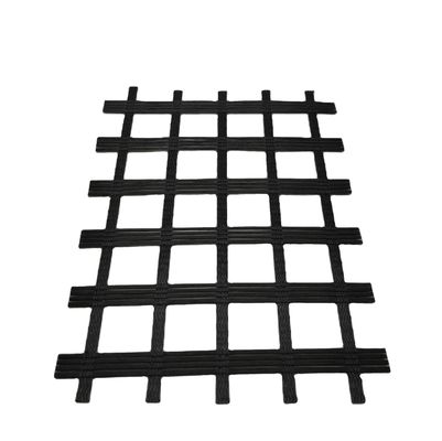 80kn 120kn Επίδραση ελαστικότητας Biaxial/Uniaxial Polyester Pet Geogrid για κατασκευή δρόμων